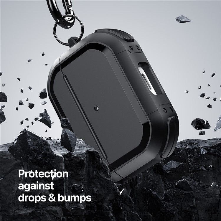 DUX DUCIS PECA Series for Apple AirPods Pro Case PC+TPU Protective Cover with Keychain - Black