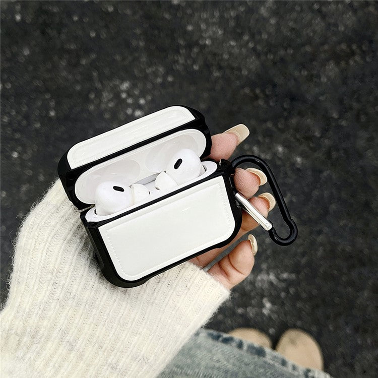 For AirPods Pro 2 / Pro Down Jacket Design TPU Cover Wireless Earphone Protective Case with Anti-lost Buckle - White