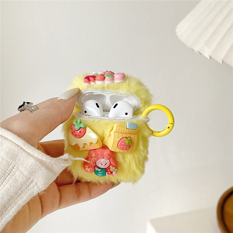 Fluff Earphone Cover for AirPods with Charging Case (2016) / (2019) / AirPods with Wireless Charging Case (2019) Cartoon Case