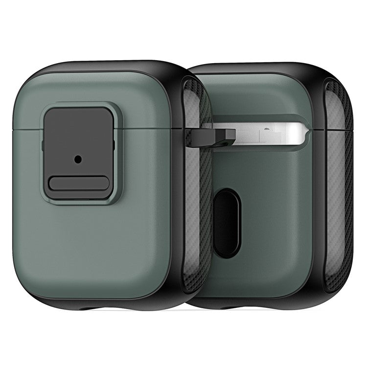 DUX DUCIS PECJ Series for Apple AirPods with Charging Case (2016) / (2019) / AirPods with Wireless Charging Case (2019) Earphone Cover - Blackish Green