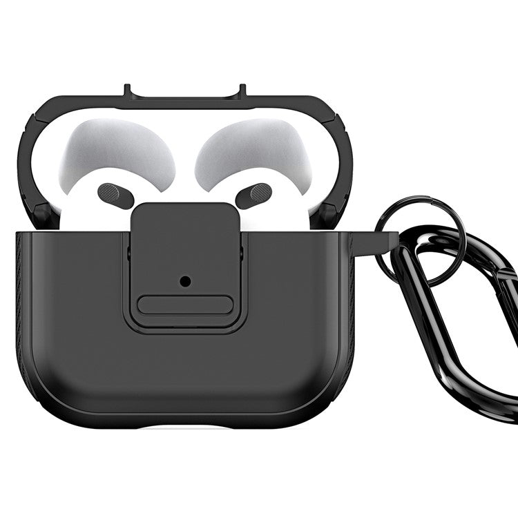 DUX DUCIS PECJ Series for Apple AirPods 3 Earphone Case Cover TPU and PC Material with Carabiner - Black