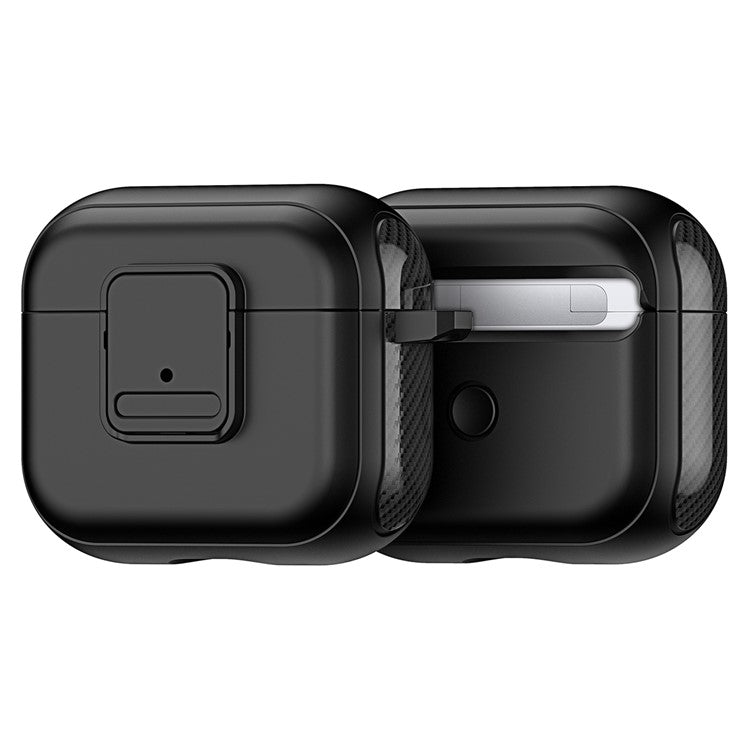 DUX DUCIS PECJ Series for Apple AirPods 3 Earphone Case Cover TPU and PC Material with Carabiner - Black