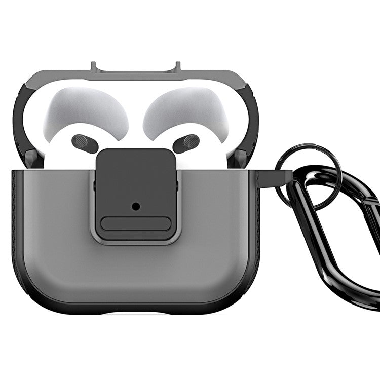 DUX DUCIS PECJ Series for Apple AirPods 3 Earphone Case Cover TPU and PC Material with Carabiner - Grey