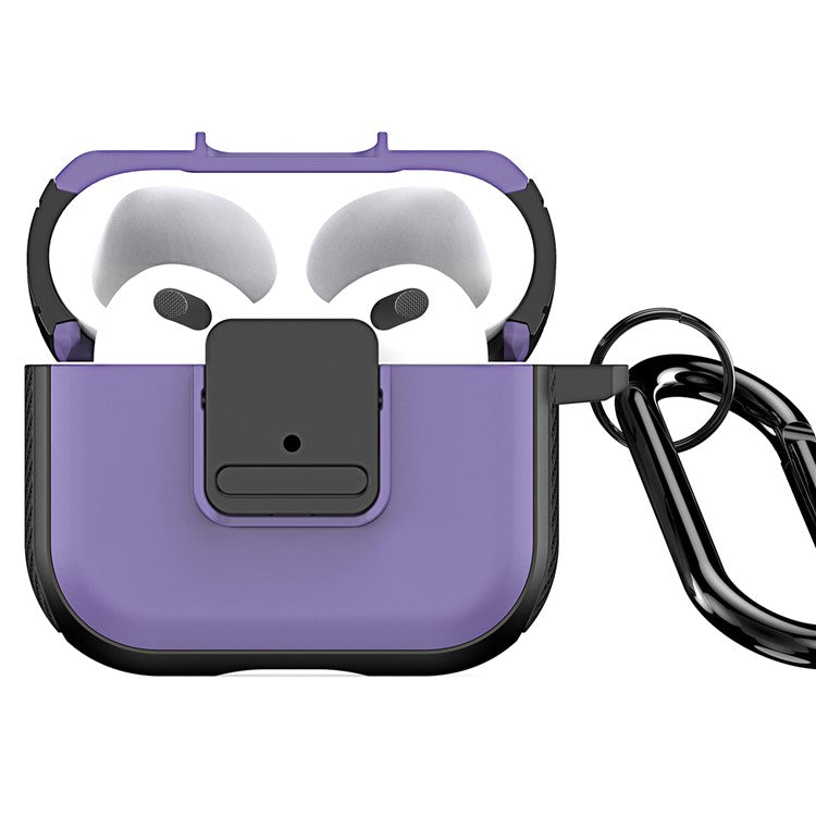 DUX DUCIS PECJ Series for Apple AirPods 3 Earphone Case Cover TPU and PC Material with Carabiner - Purple