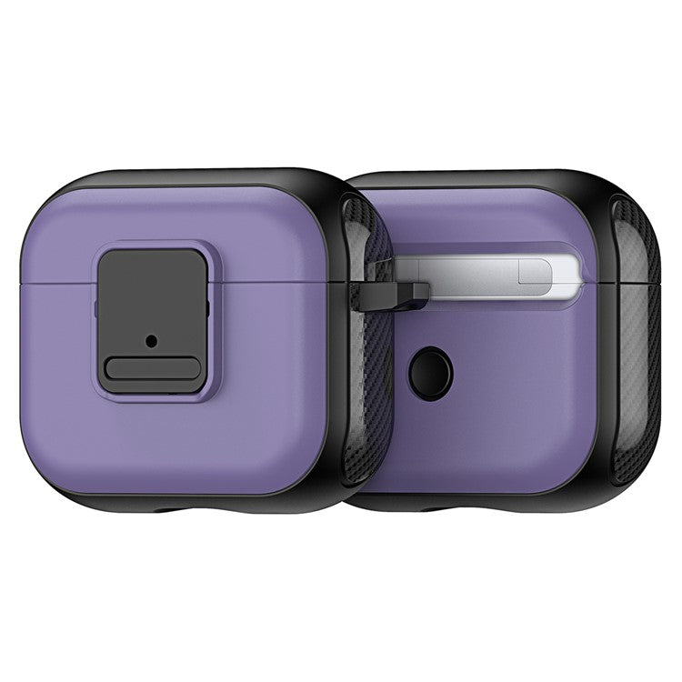 DUX DUCIS PECJ Series for Apple AirPods 3 Earphone Case Cover TPU and PC Material with Carabiner - Purple