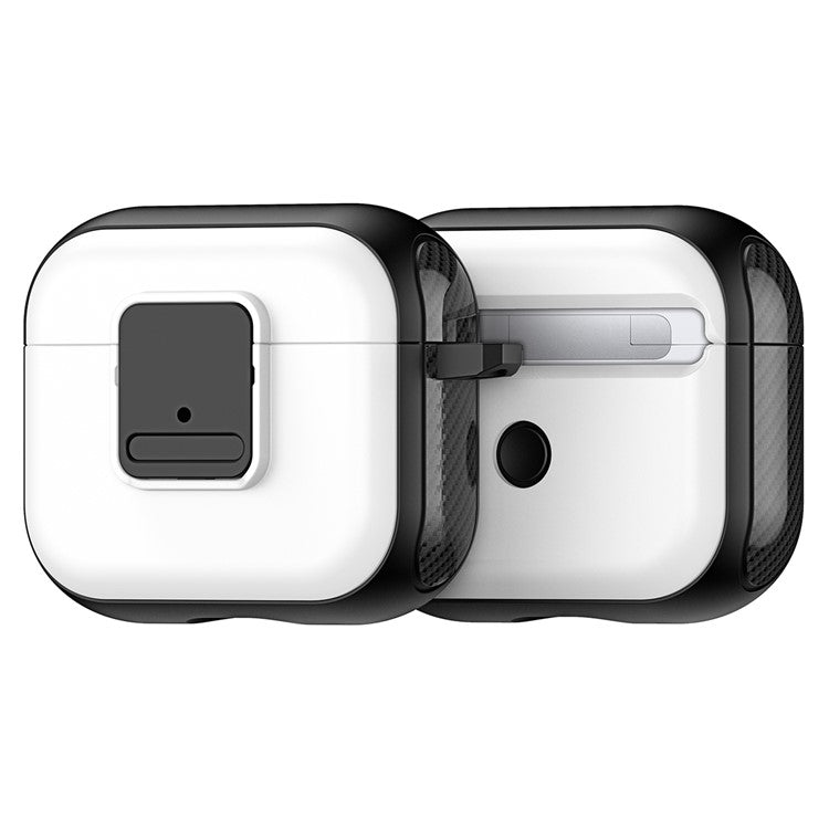 DUX DUCIS PECJ Series for Apple AirPods 3 Earphone Case Cover TPU and PC Material with Carabiner - White