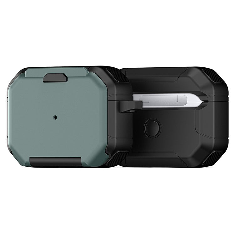 DUX DUCIS PECF Series for Apple AirPods Pro Protective Cover PC+TPU Carrying Case with Keychain - Army Green