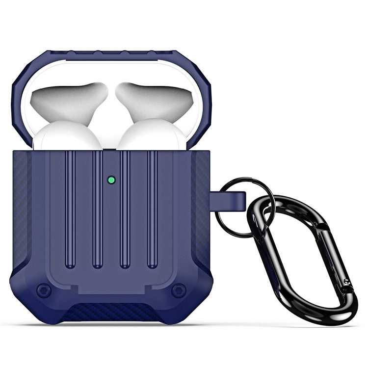 DUX DUCIS PECE Series for Apple AirPods with Charging Case (2016) / (2019) / AirPods with Wireless Charging Case (2019) Cover TPU Earbuds Case - Navy Blue