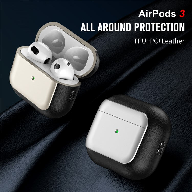 For Apple AirPods 3 Earphone Case Soft TPU Shockproof Cover with Lanyard - Titanium Grey