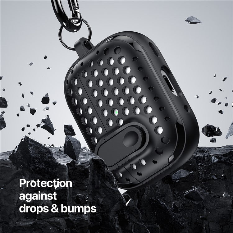 DUX DUCIS PECM Series for Apple AirPods Pro 2 Protective Cover Portable Earphone Case with Secure Lock Design - Black