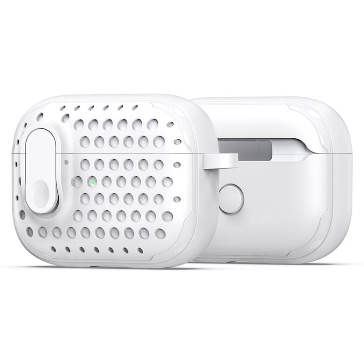 DUX DUCIS PECM Series for Apple AirPods Pro 2 Protective Cover Portable Earphone Case with Secure Lock Design - White