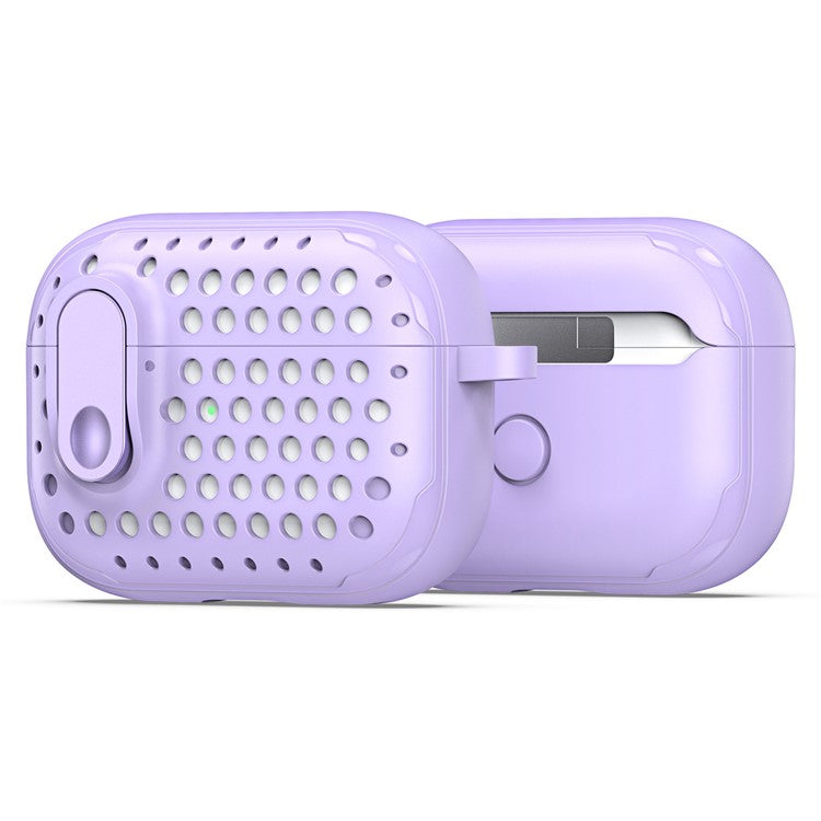 DUX DUCIS PECM Series for Apple AirPods Pro 2 Protective Cover Portable Earphone Case with Secure Lock Design - Purple