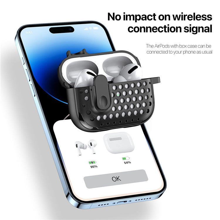 DUX DUCIS PECM Series for Apple AirPods Pro 2 Protective Cover Portable Earphone Case with Secure Lock Design - Black+White