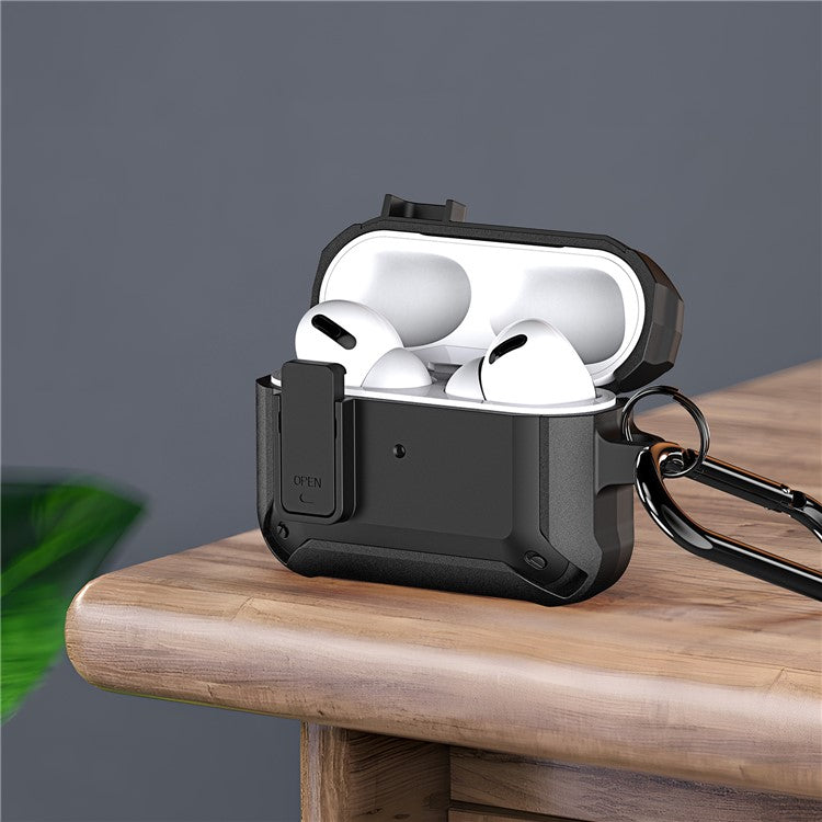 DUX DUCIS PECO Series for Apple AirPods Pro Earbuds Cover Secure Lock Design Shockproof Shell - Black