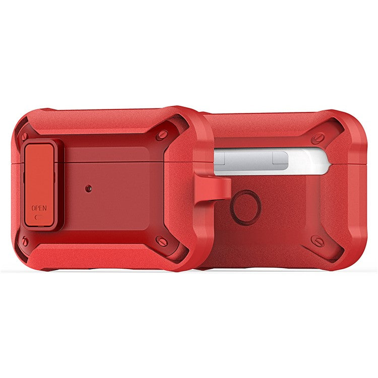 DUX DUCIS PECO Series for Apple AirPods Pro Earbuds Cover Secure Lock Design Shockproof Shell - Red