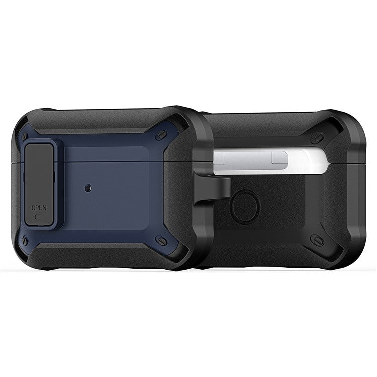 DUX DUCIS PECO Series for Apple AirPods Pro Earbuds Cover Secure Lock Design Shockproof Shell - Black+Blue