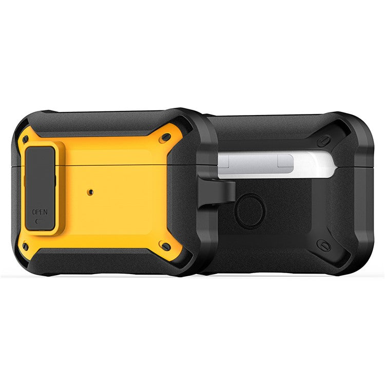 DUX DUCIS PECO Series for Apple AirPods Pro Earbuds Cover Secure Lock Design Shockproof Shell - Black+Yellow