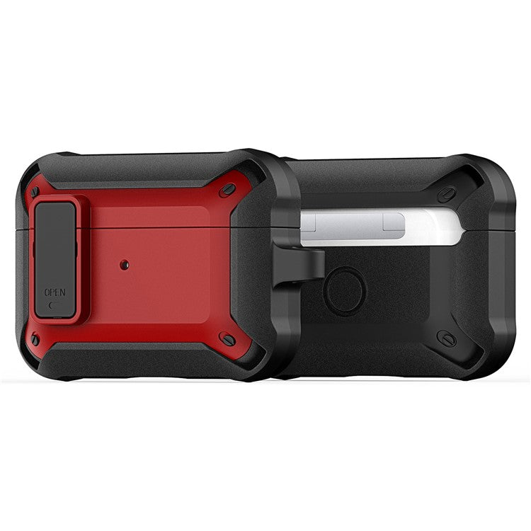 DUX DUCIS PECO Series for Apple AirPods Pro Earbuds Cover Secure Lock Design Shockproof Shell - Black+Red