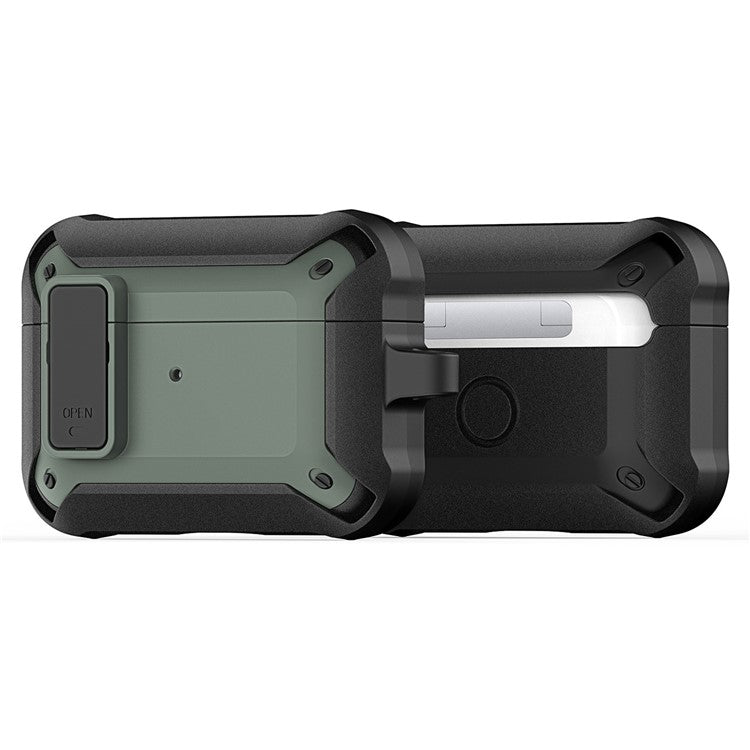 DUX DUCIS PECO Series for Apple AirPods Pro Earbuds Cover Secure Lock Design Shockproof Shell - Black+Green