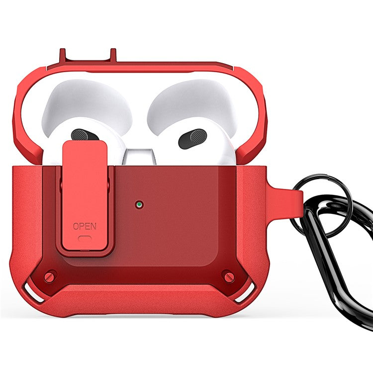 DUX DUCIS PECO Series for Apple AirPods 3 Earbuds Case Full Drop Protection Cover with Keychain - Red