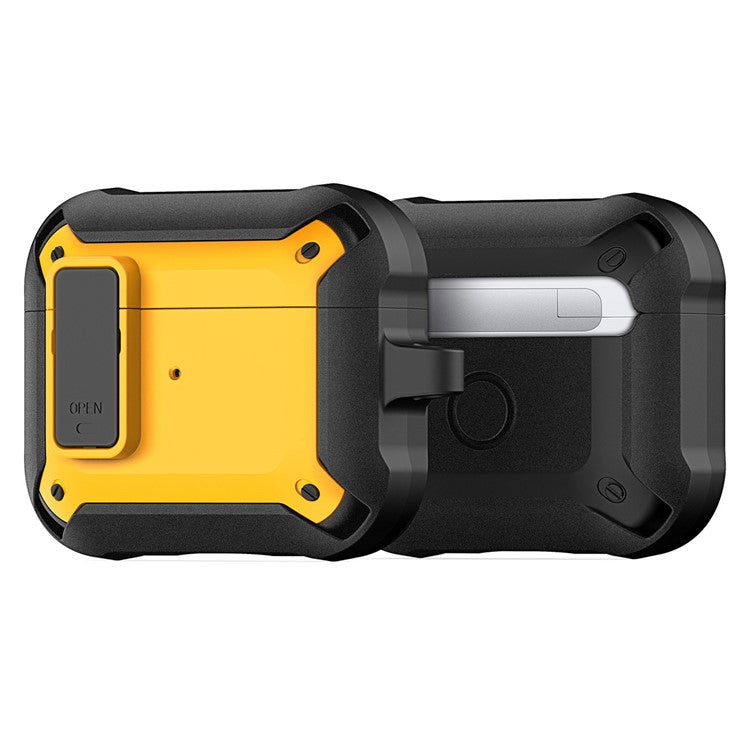 DUX DUCIS PECO Series for Apple AirPods 3 Earbuds Case Full Drop Protection Cover with Keychain - Black+Yellow