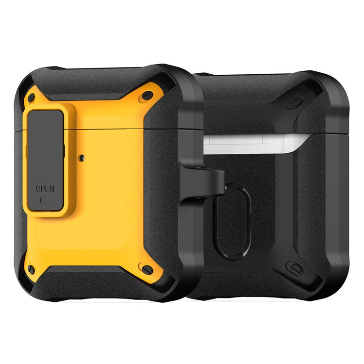 DUX DUCIS PECO Series for Apple AirPods with Charging Case (2016) / (2019) / AirPods with Wireless Charging Case (2019) Secure Lock Cover - Black+Yellow