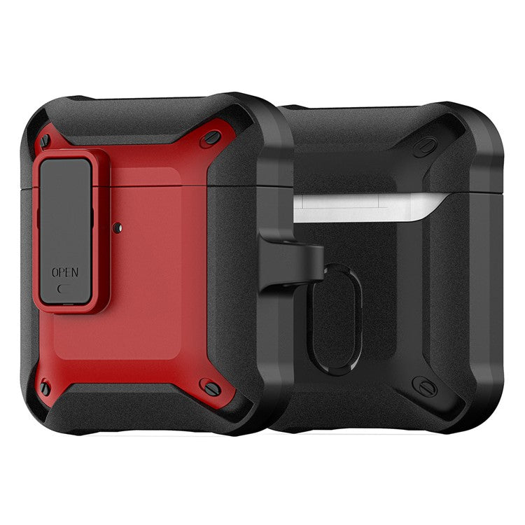 DUX DUCIS PECO Series for Apple AirPods with Charging Case (2016) / (2019) / AirPods with Wireless Charging Case (2019) Secure Lock Cover - Black+Red