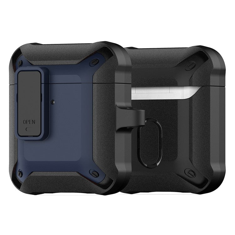 DUX DUCIS PECO Series for Apple AirPods with Charging Case (2016) / (2019) / AirPods with Wireless Charging Case (2019) Secure Lock Cover - Black+Blue