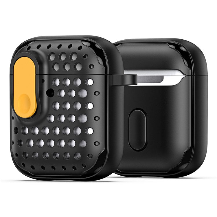 DUX DUCIS PECM Series for Apple AirPods with Charging Case (2016) / (2019) / AirPods with Wireless Charging Case (2019) Earbud Cover - Black+Yellow