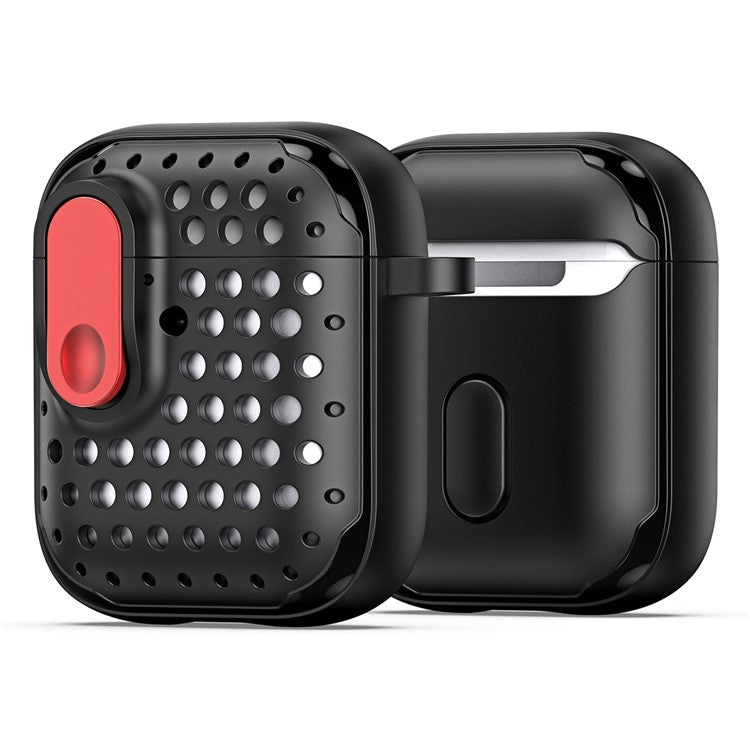 DUX DUCIS PECM Series for Apple AirPods with Charging Case (2016) / (2019) / AirPods with Wireless Charging Case (2019) Earbud Cover - Black+Red