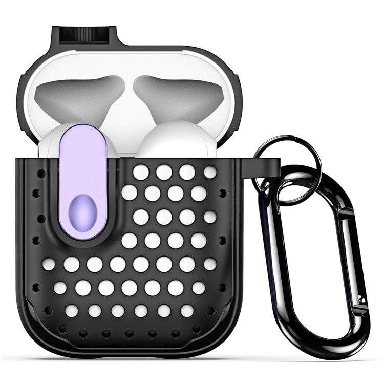 DUX DUCIS PECM Series for Apple AirPods with Charging Case (2016) / (2019) / AirPods with Wireless Charging Case (2019) Earbud Cover - Black+Purple