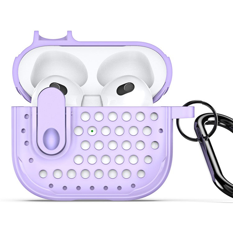 DUX DUCIS PECM Series for Apple AirPods 3 Case TPU+PC Protective Cover with Keychain - Purple