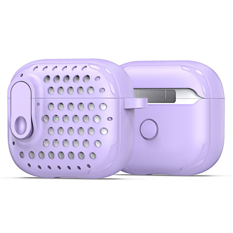 DUX DUCIS PECM Series for Apple AirPods 3 Case TPU+PC Protective Cover with Keychain - Purple