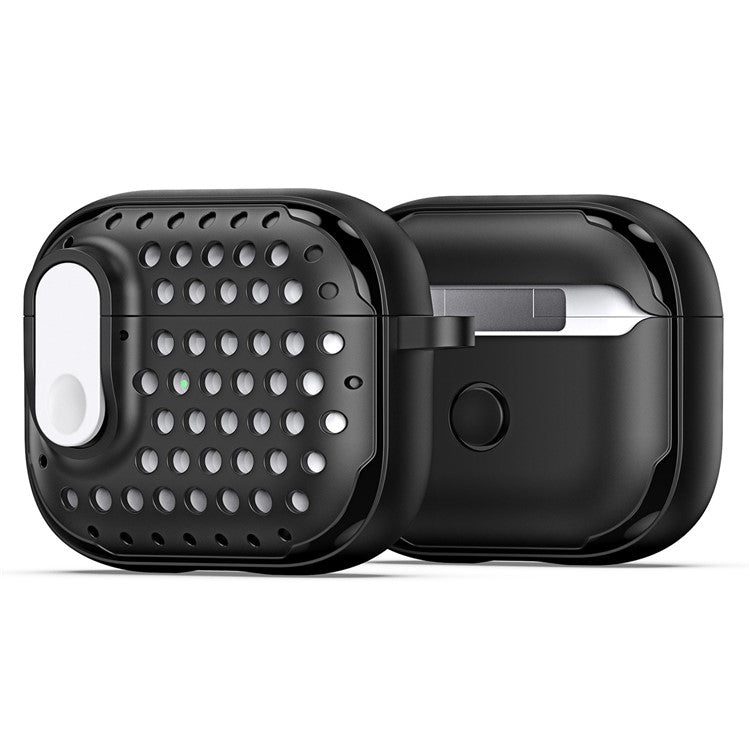 DUX DUCIS PECM Series for Apple AirPods 3 Case TPU+PC Protective Cover with Keychain - Black+White