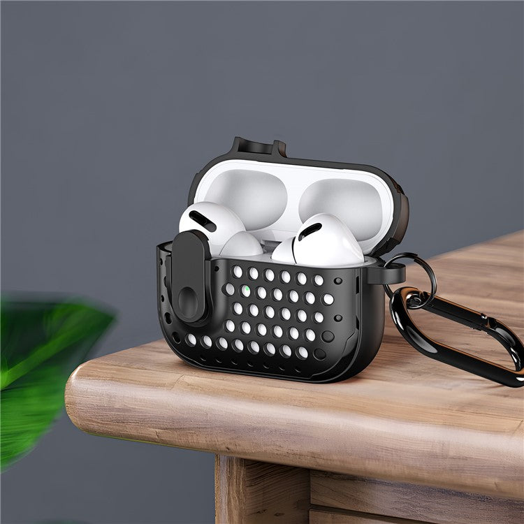 DUX DUCIS PECM Series for Apple AirPods 3 Case TPU+PC Protective Cover with Keychain - Black+White