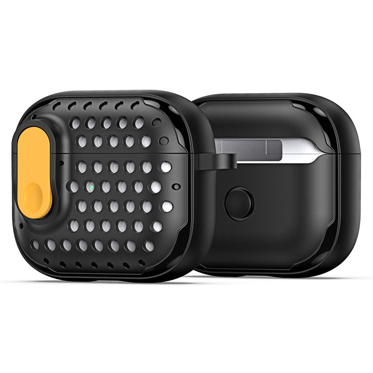 DUX DUCIS PECM Series for Apple AirPods Pro Earbuds Case with Lock Full Protective Shell - Black+Yellow