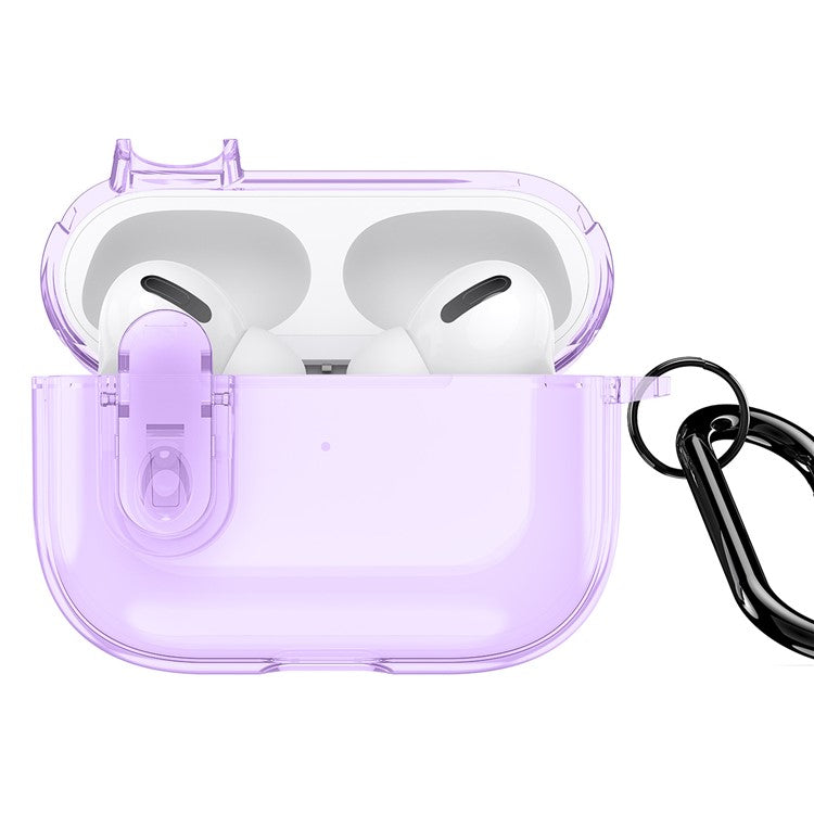 DUX DUCIS PECL Series for Apple AirPods Pro 2 Earphone Case  TPU+PC Cover with Hanging Hook - Purple