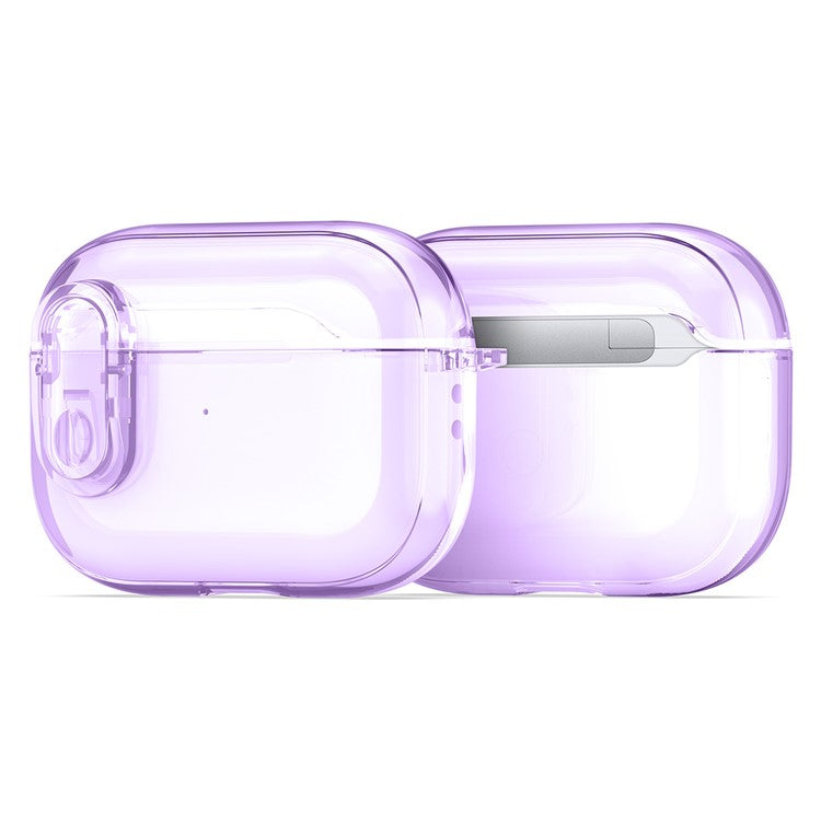 DUX DUCIS PECL Series for Apple AirPods Pro 2 Earphone Case  TPU+PC Cover with Hanging Hook - Purple