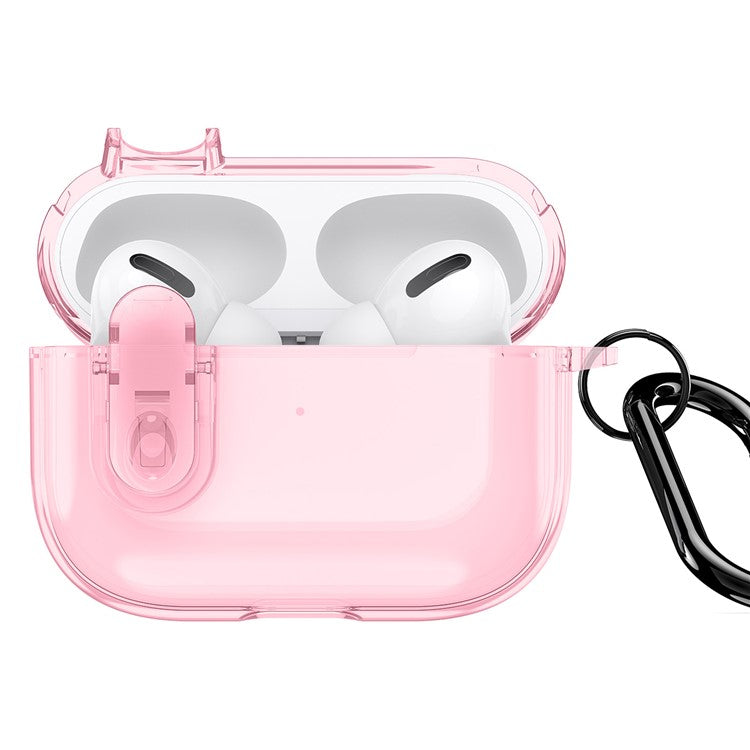 DUX DUCIS PECL Series for Apple AirPods Pro 2 Earphone Case  TPU+PC Cover with Hanging Hook - Pink