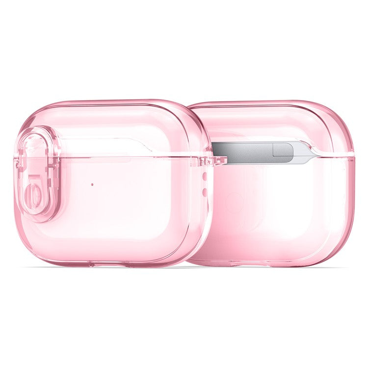 DUX DUCIS PECL Series for Apple AirPods Pro 2 Earphone Case  TPU+PC Cover with Hanging Hook - Pink