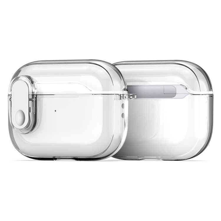 DUX DUCIS PECL Series for Apple AirPods Pro 2 Earphone Case  TPU+PC Cover with Hanging Hook - Clear White