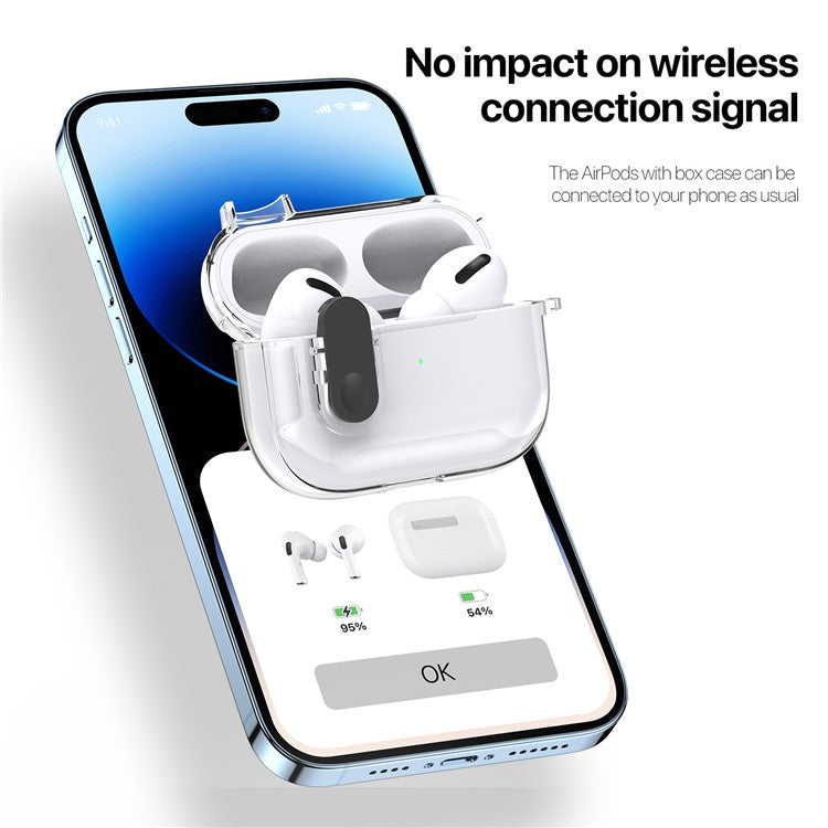 DUX DUCIS PECL Series for Apple AirPods Pro 2 Earphone Case  TPU+PC Cover with Hanging Hook - Clear White