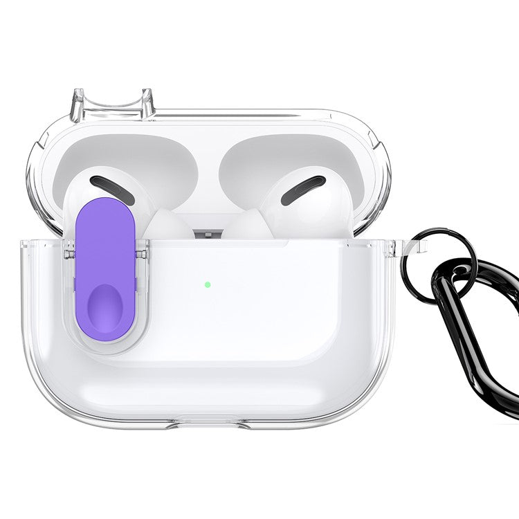 DUX DUCIS PECL Series for Apple AirPods Pro 2 Earphone Case  TPU+PC Cover with Hanging Hook - Clear Purple