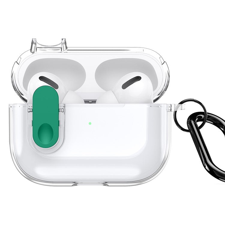 DUX DUCIS PECL Series for Apple AirPods Pro 2 Earphone Case  TPU+PC Cover with Hanging Hook - Clear Green