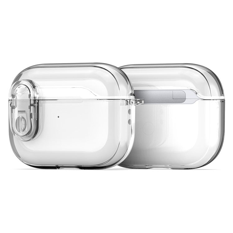 DUX DUCIS PECL Series for Apple AirPods Pro 2 Earphone Case  TPU+PC Cover with Hanging Hook - Clear