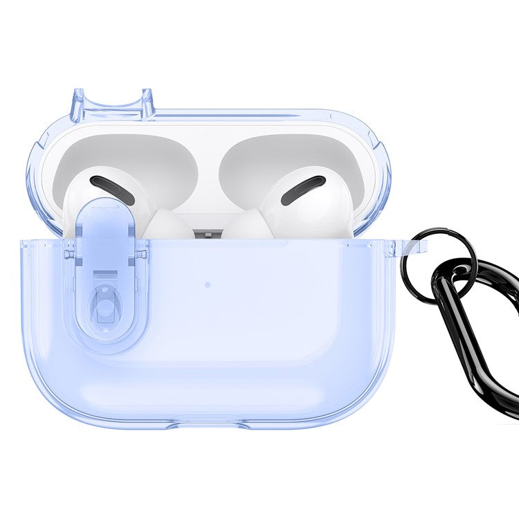 DUX DUCIS PECL Series for Apple AirPods Pro 2 Earphone Case  TPU+PC Cover with Hanging Hook - Blue