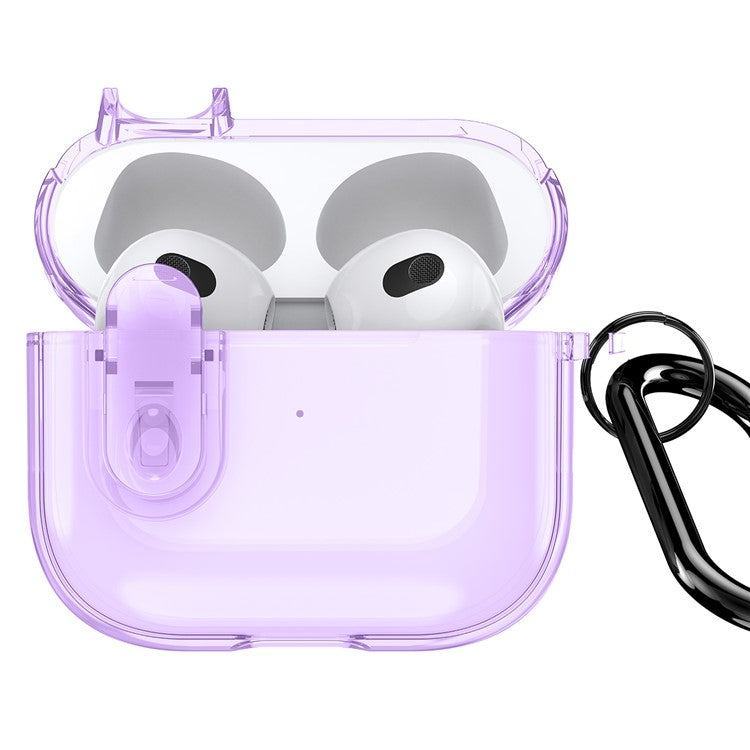 DUX DUCIS PECL Series for Apple AirPods 3 Earphone Case Lock Design Earbud Cover with Hanging Hook - Purple