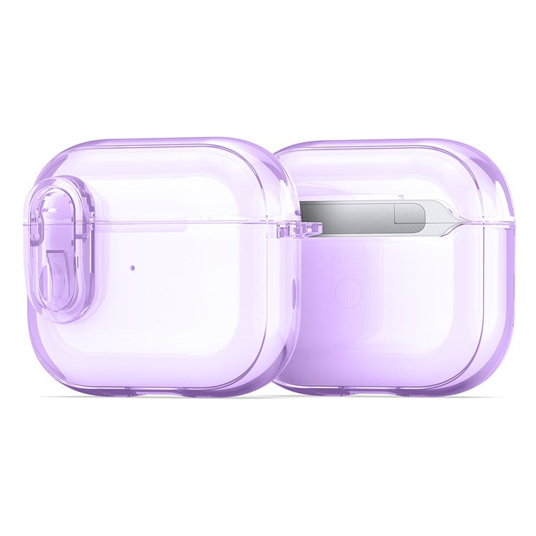 DUX DUCIS PECL Series for Apple AirPods 3 Earphone Case Lock Design Earbud Cover with Hanging Hook - Purple