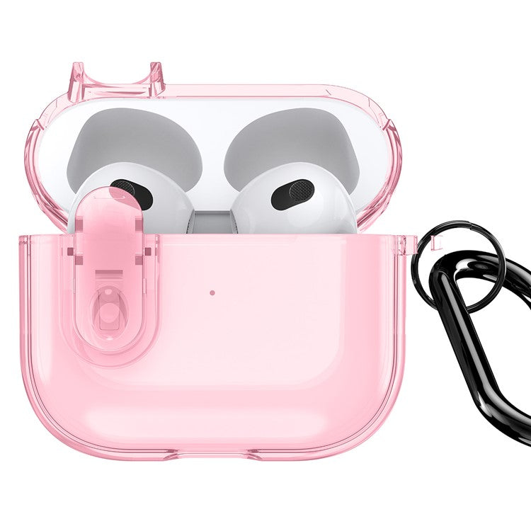 DUX DUCIS PECL Series for Apple AirPods 3 Earphone Case Lock Design Earbud Cover with Hanging Hook - Pink