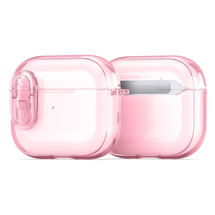 DUX DUCIS PECL Series for Apple AirPods 3 Earphone Case Lock Design Earbud Cover with Hanging Hook - Pink